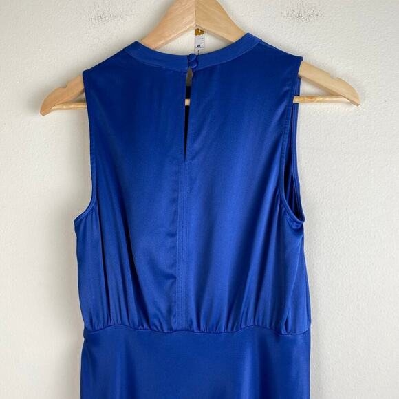 NWT Boden Bias Cut Midi Dress Size 6 Sea Blue Satin Occasion Guest Minimalist - Picture 9 of 15